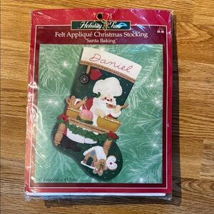 Holiday Time Santa Baking Green Stocking